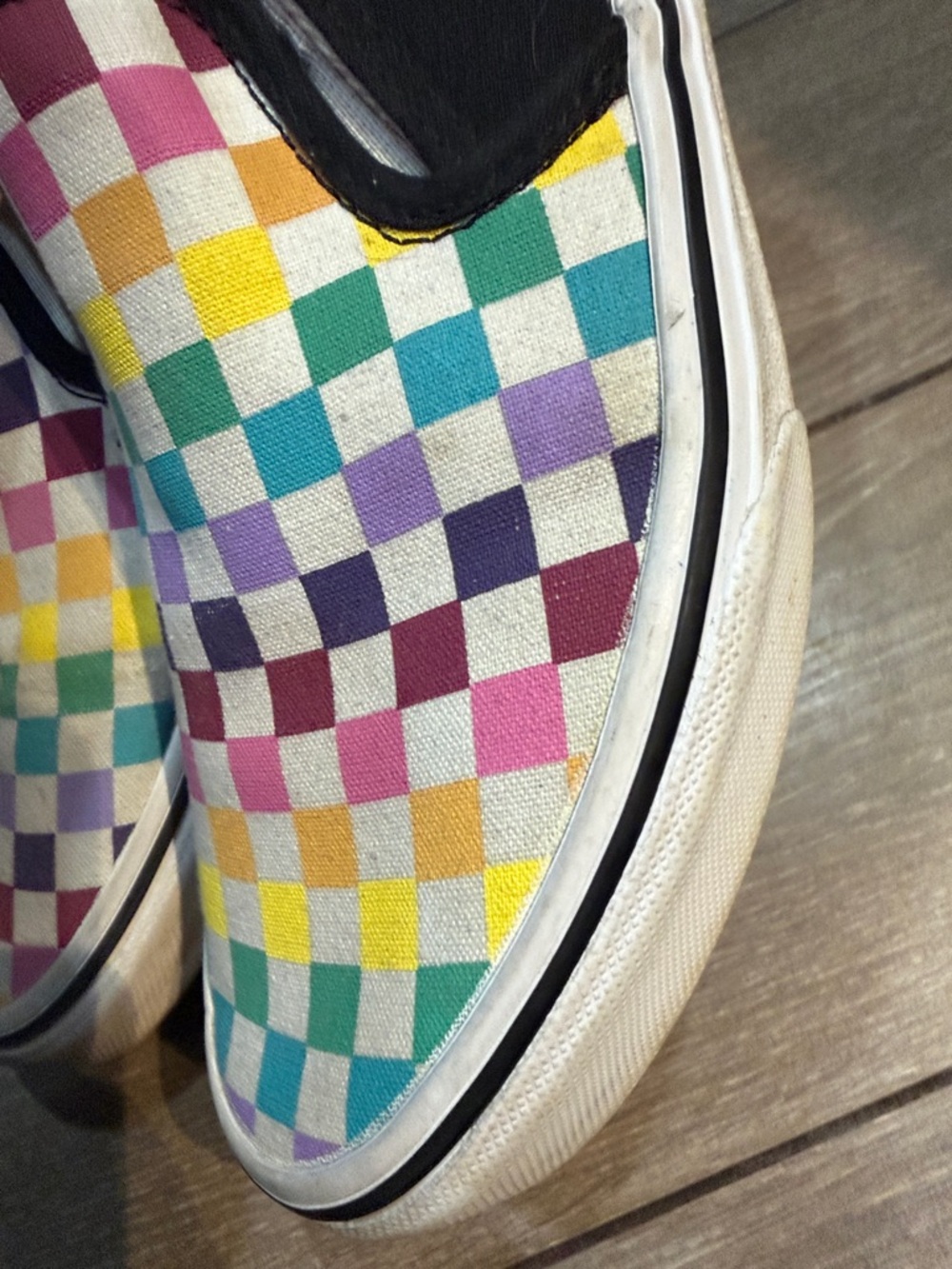 Vans Kids Multicolor Checkerboard Slip-On Sneakers - Picture 2 of 14